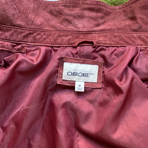 Maroon color suede jacket - Picture 4 of 8